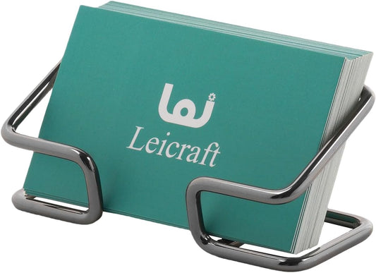 Business Card Holder for Desk, Cute Metal Card Organizers and Office Desk Accessories for Men and Women (Black)