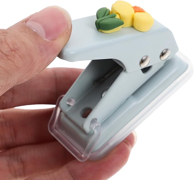 Toddmomy Handheld Circle Hole Punch for Loose-Leaf Paper Metal Resin Single Hole Puncher for Stationery