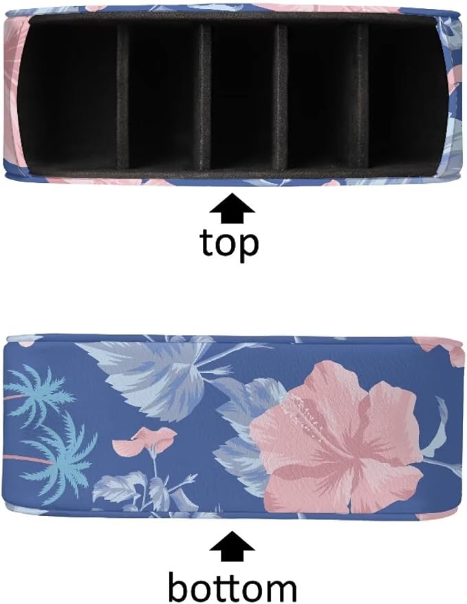 TV Remote Control Organizer Floral Print Desktop Storage for Remote Controls/Controllers/Media Players/Eyeglasses/Cosmetic Brushs/Paint Brushes/Pens Organizer