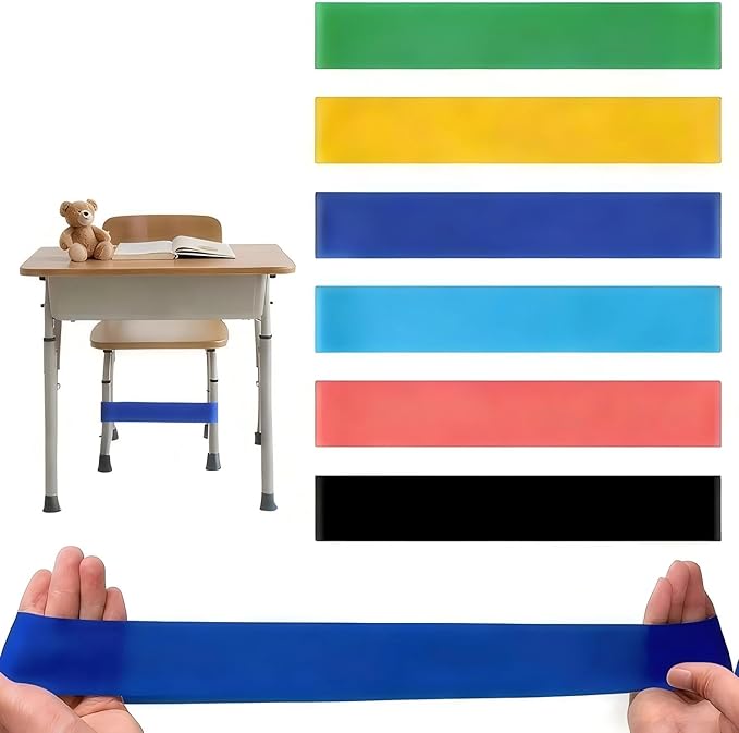 6 PCS Chair Bands With Fidgety Feet Colorful Chair Fidget Bands Desks Stretch Foot Band for ADHD Sensory Flexible Band Classroom Home Chair Fidget Tools (Multi Colors, 6 pcs)