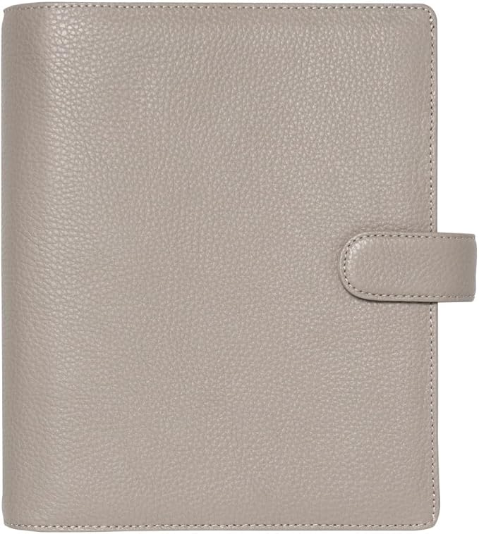 Filofax Norfolk Organizer, A5 Size, Taupe - Soft, Full-Grain Leather, Six Rings, Week-to-View Calendar Diary, Multilingual, 2025 (C022643-25)