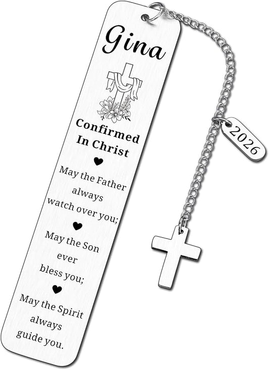 Confirmed in Christ Gifts Bookmark for Women Men, Confirmation Gifts for Girls Boys Teens, Custom Baptism Gift for College Girls Boys, Personalized Religious Bookmarks in Bulk, Easter Basket Stuffers