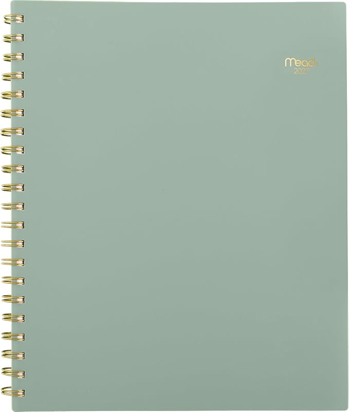 Mead 2027 Planner, Weekly & Monthly, 15-Month Oct-Dec, 8.5" x 11", Soft Grass (CRW6209327)