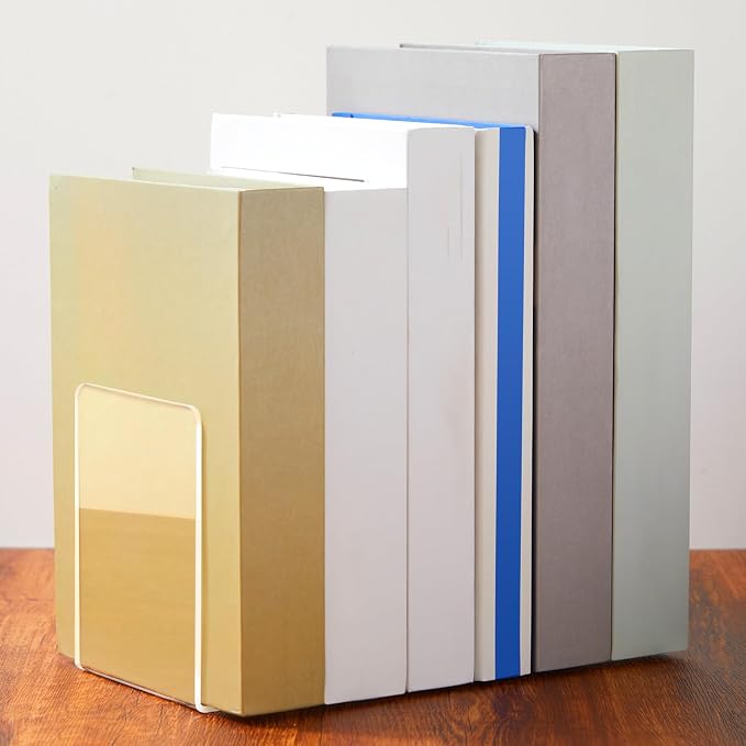 Maitys 32 Pcs Plastic Book Ends Bulk Clear Acrylic Bookends for Shelves Decorative Book Organizer Heavy Duty Holder Office Stoppers Bookshelf Desktop Decor for Movies, CDs, Video Games