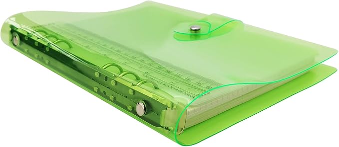 A6 A5 6-Holes Colorful PVC Cover Personal Organizer with Snap Button Closure File Folder for Loose Leaf Sheet Notebook (Orchid Bouquet, A5 Combo)