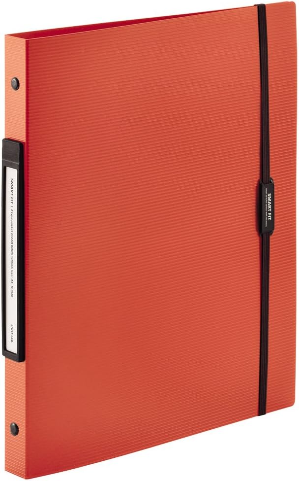 Lihit Lab N7520-4 File Clear Book, A4, 30 Holes, Interchangeable, 2 Type Pockets, Orange
