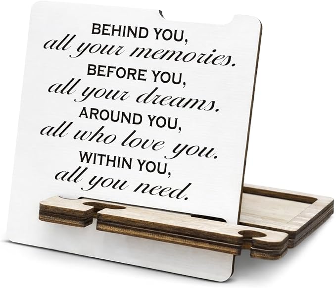 Inspirational Grad Gift for Son - Multi-functional Desk Organizer - Motivational Graduation Quote Wooden Sign for Desk Shelf Table Decor