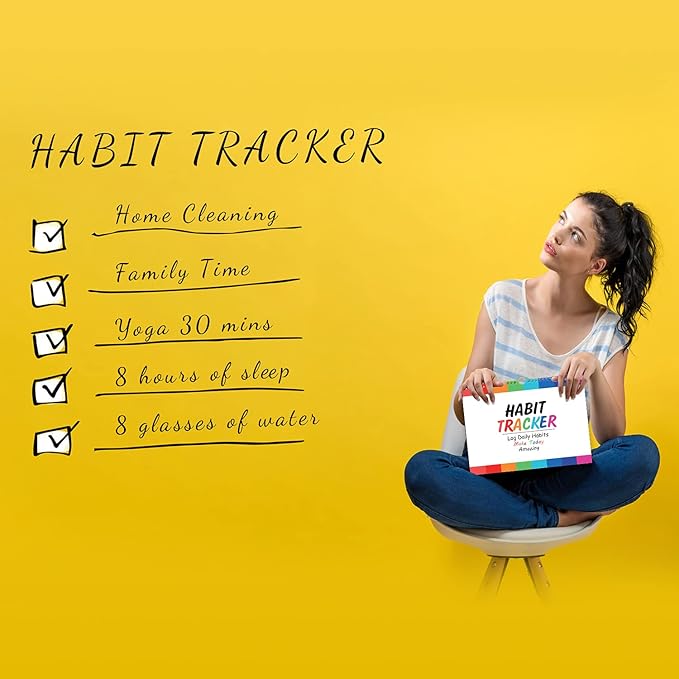 gisgfim Habit Tracker Calendar Motivational Habit Tracking Journal Inspirational Goal Planner with Spiral Binding Beautiful Weekly Undated 12+2 Month Journal