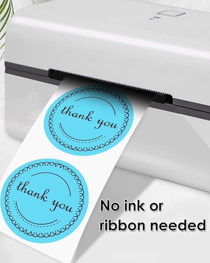 iEager 3 Inch Circle Thermal Sticker Labels, Self-Adhesive Round Direct Thermal Label, Multi-Purpose Roll Thermal Stickers, 500 Labels, Blue