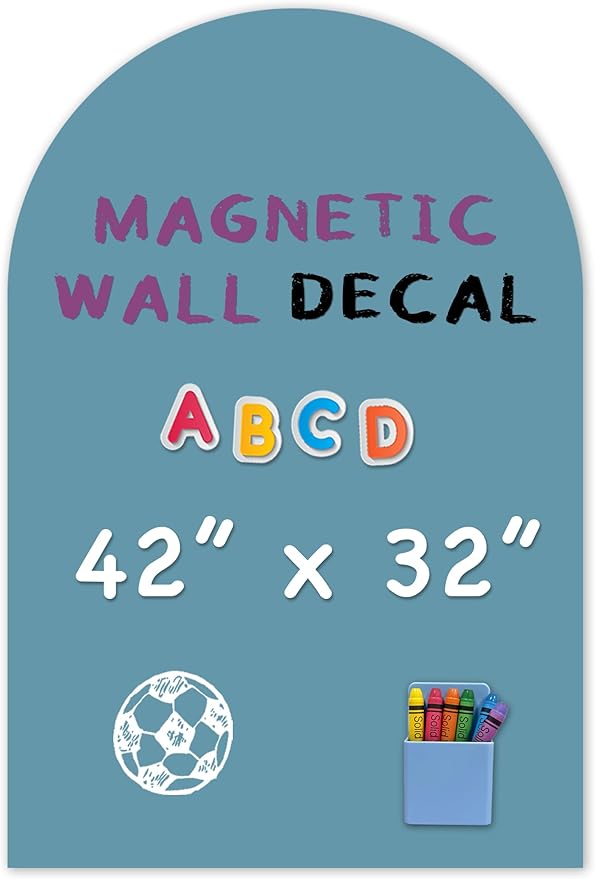 YOUNGJQ Magnetic Arch Wall Decal, Magnetic Chalkboard for Wall 42" x 32" Adhesive Backing Wallpaper(Celadon)