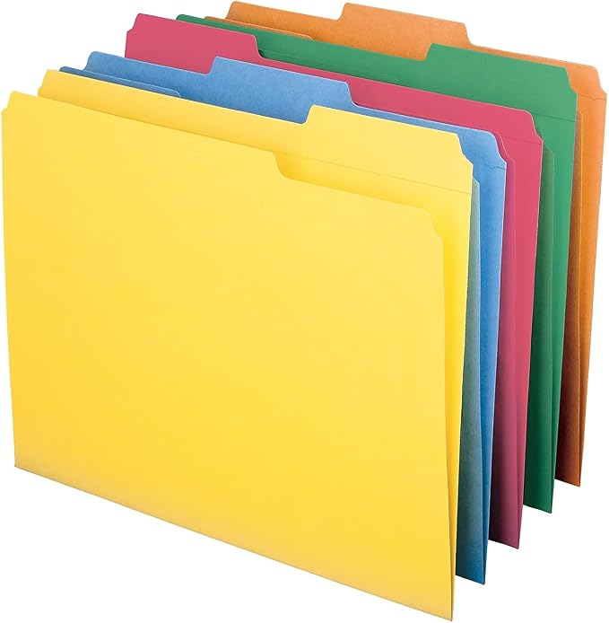 SMD11993 - Smead 11993 Assortment Colored File Folders with Reinforced Tab by Smead