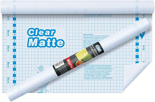 Chell Matte Clear Contact Paper Roll for Books, Crafts and Countertops, Self Adhesive Book Cover, 17.5 in x 5 ft