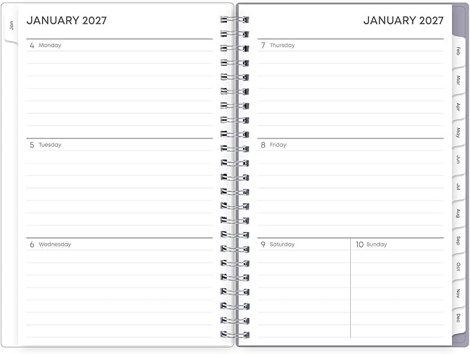 Blue Sky 2027 Weekly and Monthly Planner Calendar, January 2027 - December 2027, 5" x 8", Flexible Cover, Laminated Tabs, Durable Twin Wire Binding, Rue Du Flore