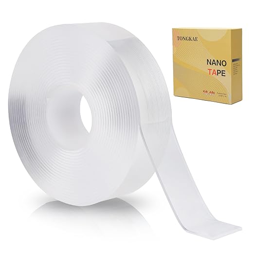 Oversized Double-Sided Tape Heavy Nano Tape, Heavy Double-Sided Wall Tape, Strong Wall Tape, Transparent Tape for pasting Carpet Posters and Photo Wall Decoration(16.4 Feet)
