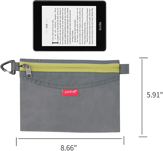 pack all Water-resistant Material Zipper Pouch, Mesh Zipper Bags for Storage, Travel, Office (Gray, Small)