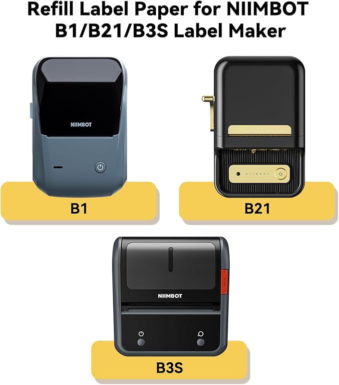 NIIMBOT Labels for B1/B2/B21/B3S/K3, Thermal Printer Labels 1.5" x 2.76"(38x70mm), Label Maker Tape for Jar Labels, Address Labels, File Folder Labels