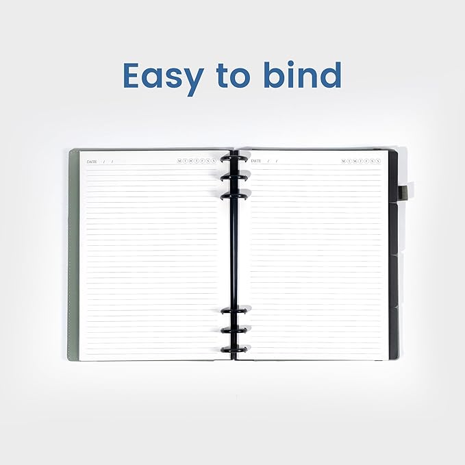 Yoment Discbound Lined Refills for 6.1 x 8.3 Hardcover Notebook, Spiral Journal Notebook for Office Work Meeting Planner, for School Students Class Notes, Small