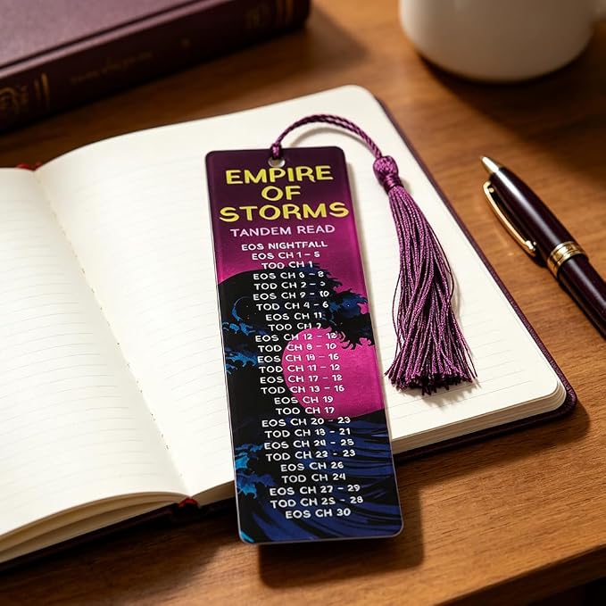 2PCS Throne Themes Acrylic Bookmark with Tassel Fantasy Bookmark for Female Readers Novel Lovers Unique Gift for Book Fans (2pcs Acotar B)