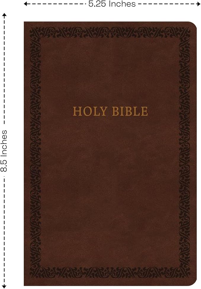 Personalized Soft Touch NIV Thinline Holy Bible with Custom Name on Lower Right Corner of Faux Leather Cover | Small Print | Custom Gift for Christian & Religious Celebrations | Brown