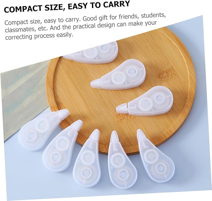 SECFOU 10pcs Correction Tape for Office Portable Adhesive Correction Tapes Pastel School Supplies Cute Desk Accessories