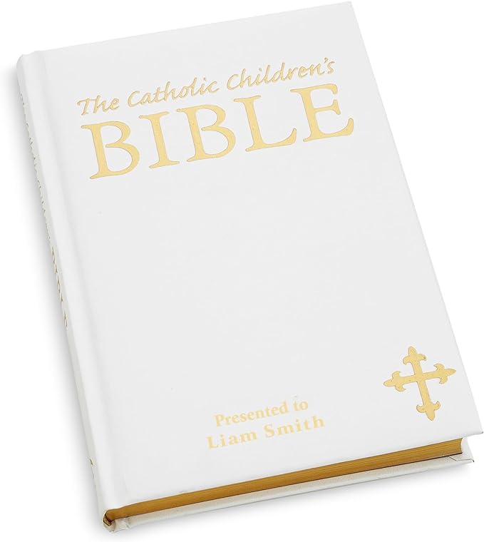 Let's Make Memories Personalized Children's Bible - New & Old Testament for Kids - Customize with Name - 9" x 6" - Catholic Bible for Children - White Cover