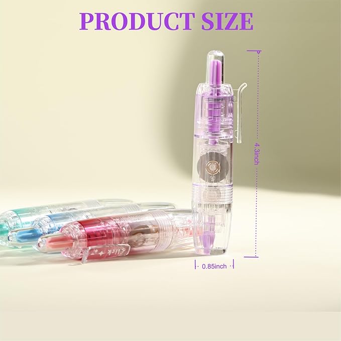 Refillable Correction Tape, 157 ft Total – 2 Pre-Filled Dispensers + 6 Snap-In Refills, School & Office Supplies, Purple+Green