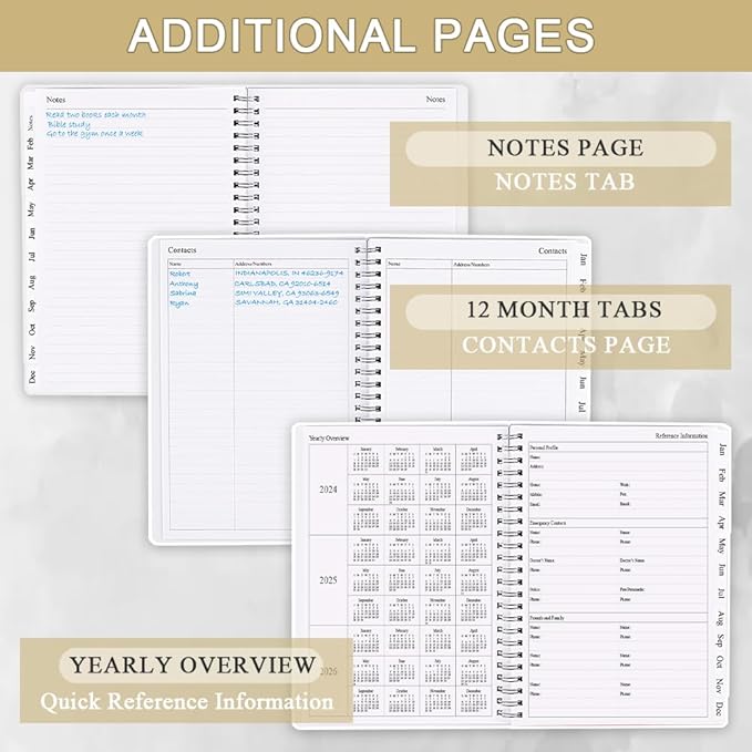 2026 Planner - Planner 2026 from January 2026 - December 2026, Monthly and Weekly Calender with 12 Tabs, 8.5" x 11", Beige