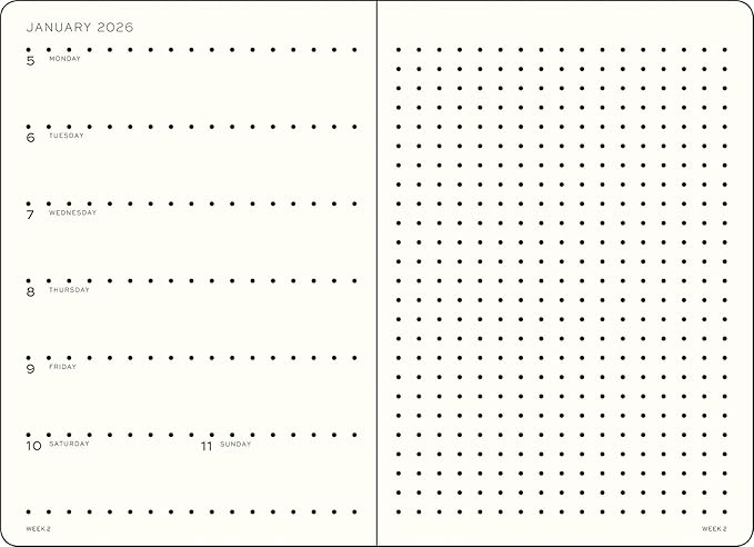 LEUCHTTURM1917 - Weekly Planner & Notebook 2026, Hardcover, Medium (A5), Dotted, Spring Leaf (Jan 1 - Dec 31, 2026)
