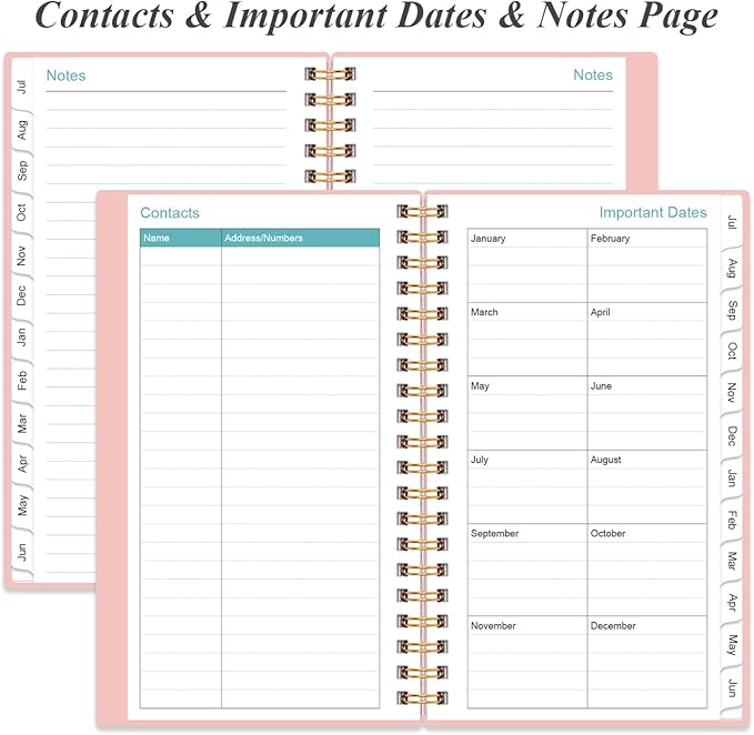 2026-2027 Pocket Planner/Calendar - 2026-2027 Weekly & Monthly Planner from July 2026 to June 2027, 12 Months Tabs, 3.75" x 6.75", Pink