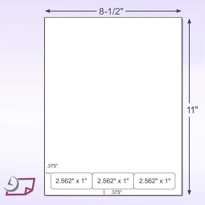 NextDayLabels - Integrated Laser Form with Label Combination (2.562" x 1" | 3 Labels | 250 Pack)