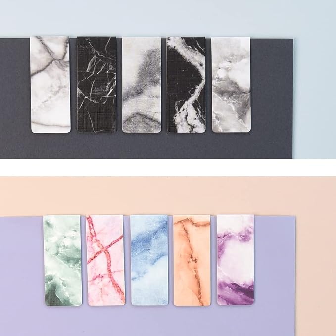 Monolike Magnetic Bookmarks Marble ver.1 + ver.2, 10 Pieces