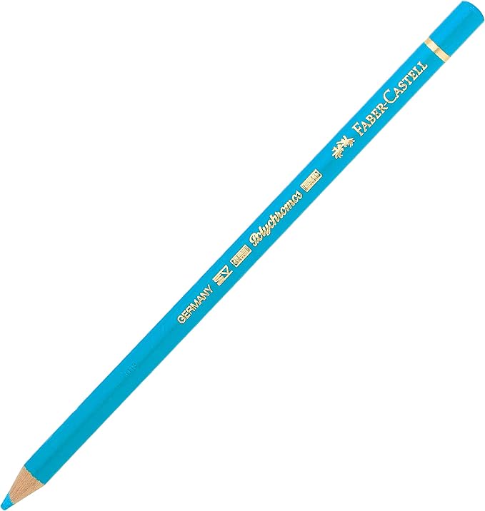 Faber-Castell Polychromos Artists' Single Pencil - Colour 145 Light Phthalo Blue