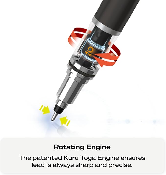 UNI uniball Kuru Toga Elite Mechanical Pencil Starter Kit,0.5mm,HB #2,Silver Barrel,(Pack of 2)
