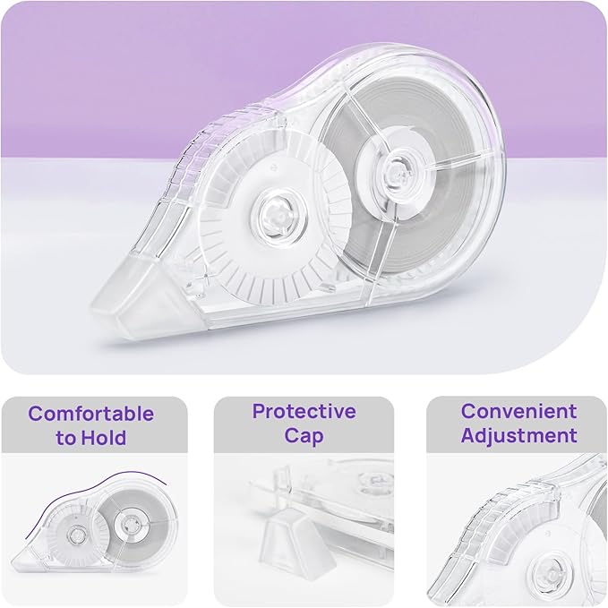6 Pcs Correction Tape, 98.43 Ft Long-Lasting White Wrong Out Tear-Resistant Bulk, Instant Corrections Easy To Use Applicator for School, Office, Note Taking, Journal