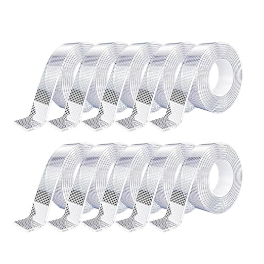 Maine 0.02 inches Thick * 1.18inches Wide Nano-Sticky Tape, mesh Adhesive Strips, Extremely Strong Toughness, Waterproof and Detachable (500, 3.28ft)