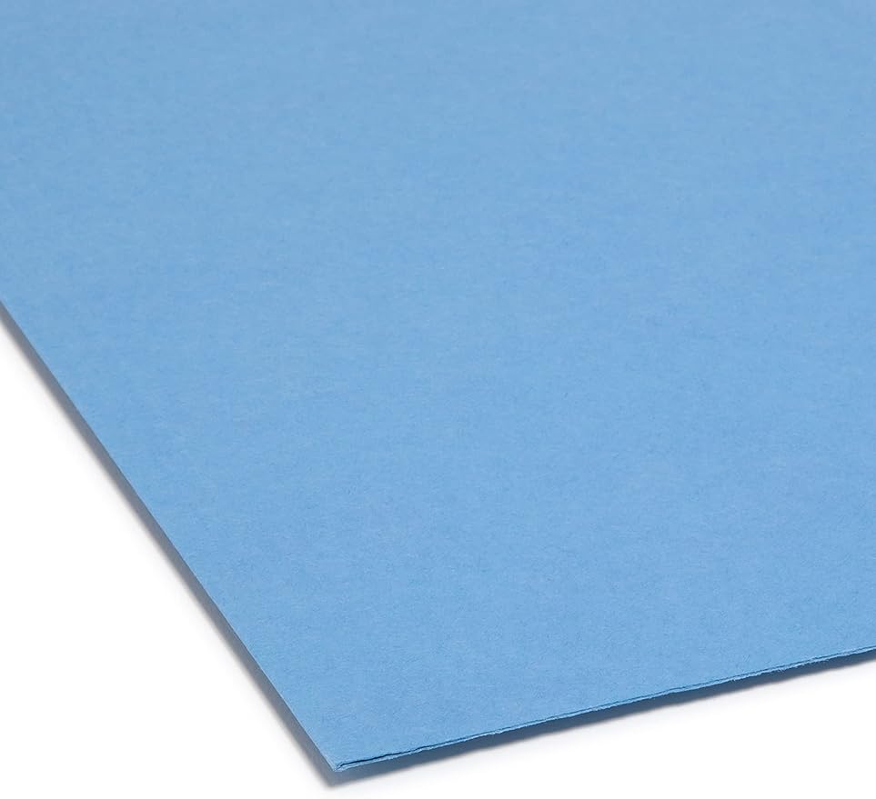 Smead File Folder, Reinforced Straight-Cut Tab, Legal Size, Blue, 100 per Box (17010)