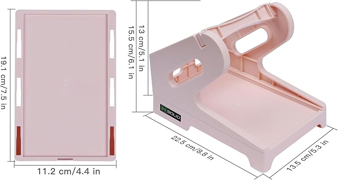 U.S. Solid Pink Label Holder for Rolls and Fan-Fold Shipping Labels, 2 in 1 Label Roll Holder Work with Desktop Label Printer
