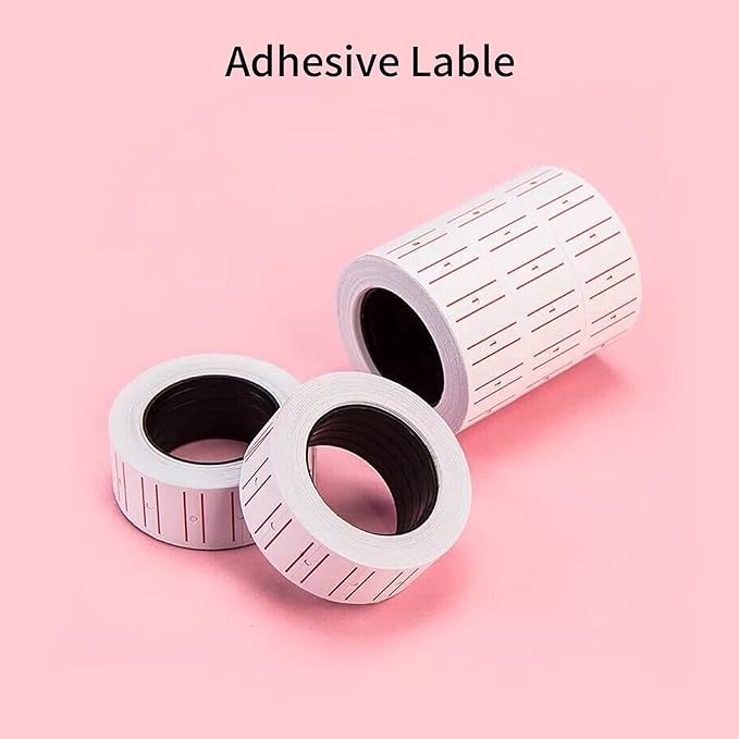 Price Tag Machine with 10 Rolls White Label Sticker, Price Labeller Pricemarker, Price Gun with Labels Kit for Office, Retail Shop, Grocery Store (White)