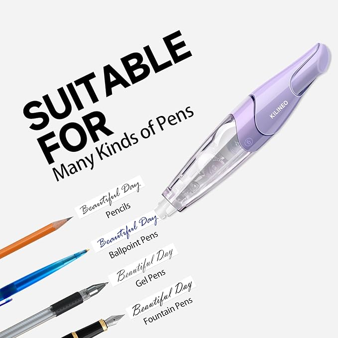 Refillable Retractable White Correction Tape, Pen Shaped White Smooth Pull Out Japanese Aesthetic Cute Correction Tape for Office Supplies, 4 PCS (ZH-87)