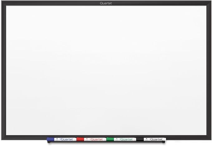 Quartet Magnetic Dry Erase White Board, 96"W x 48"H Whiteboard, Nano-Clean Surface Resists Ink Stains, Black Aluminum Frame (SM538B)