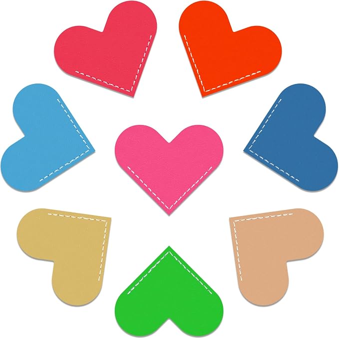 Leather Heart Bookmarks, 8 Pcs Cute Handmade Page Corner Book Markers, Small Gifts for Reading Women, Lovers, Kids, Teachers, Friends, Book Accessories for School Office Home Supplies (8PC-Fantasy)