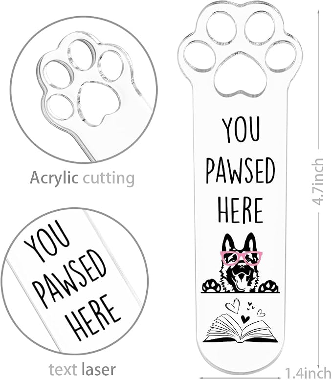 German Dog Lover Gifts, German Dog Bookmark for Book Lovers Bookworm Bookish Nerd Librarian Sister Brother Friend, Cute Funny Bookmarks for Women, Book Club Gifts for Reader Pet Owner-LDS07