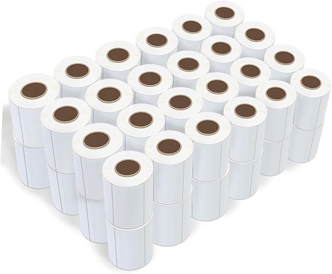 Hybsk 3x2 inch Direct Thermal Labels for Barcodes, Address, Compatible with Rollo Label Printer & Zebra Desktop Printers (3"x2",48 Rolls White)