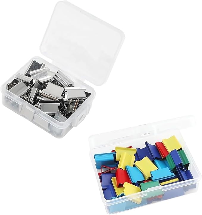 Paper Clip Dispenser, Portable Binder Clip Stapler - Includes 50 Reusable Clips Desktop Push Stapler Binder Clips Paper Clamps Small Binding (K1PC)
