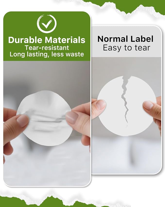 iEager 2 Inch Round Thermal Labels, Circle Thermal Printer Stickers, Durable Circular Label Printer Sticker for Business, Logo, Gift, 500 Labels/Roll, White