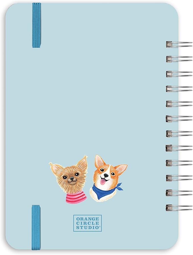 Orange Circle Studio Academic Planner 2025-2026, Doggone Cute, 17-Month, August 2025 to December 2026, 8.78" x 6.1", Wire-O Bound, Dotted Grid Week-Per-Spread View, To-Do Lists, Budget & Goal Trackers