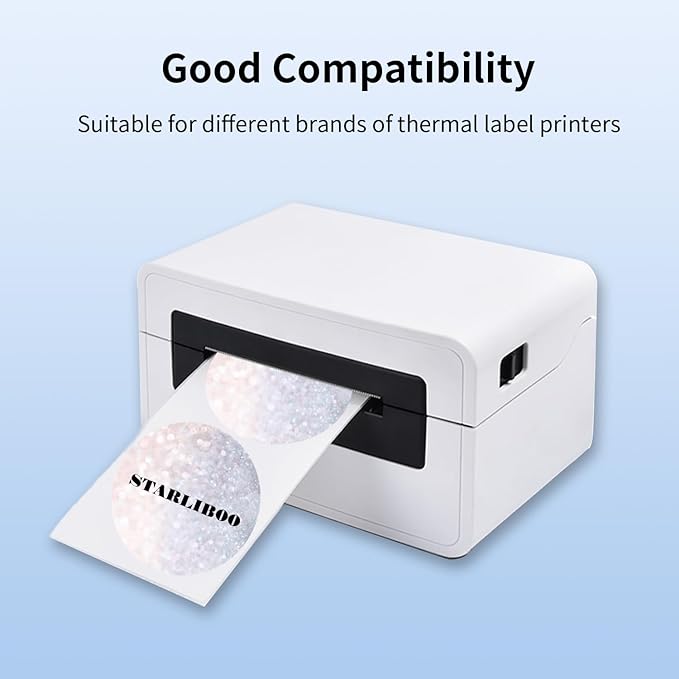 STARLIBOO 3 inch Thermal Labels, Round Thermal Printer Labels, Circle Direct Thermal Stickers for DIY Logo Design, Shipping, Name Tag, Compatible with Rollo&MUNBYN (400 Labels, Matte Gray)