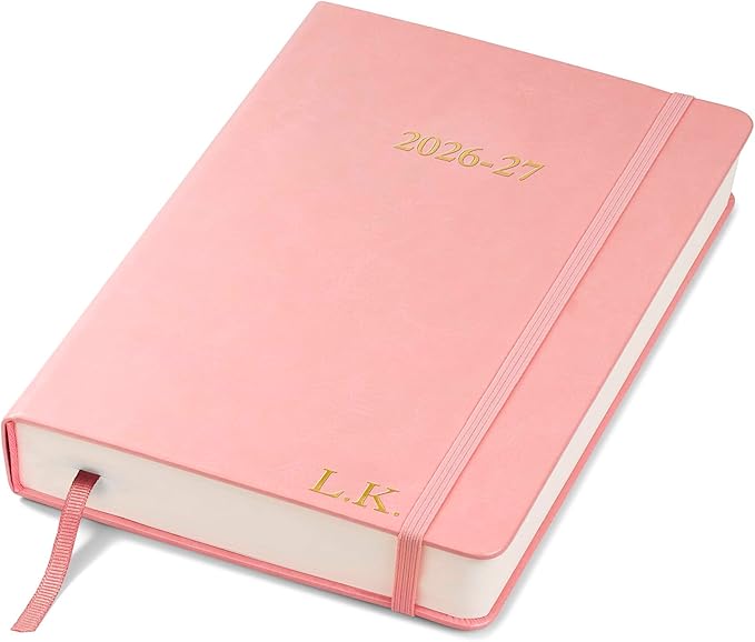 Wykeham's Executive 2026-27 Daily Journal Planner – Mid-Year Academic Diary (Personalized Rose, 8.5"×5.5")
