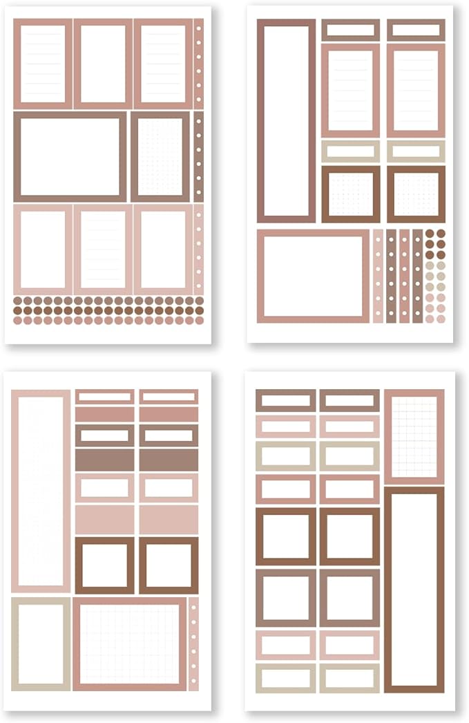 Rongrong Neutral Palette Functional Planner Stickers Book for Planners, Calendars, Journals – Elevate Your Planner's Functionality – Scrapbook Accessories – 25 Pages