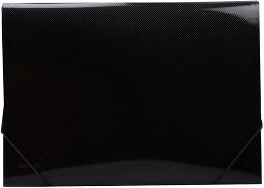 JAM PAPER Accordion Folders - 13 Pocket Plastic Expanding File - Legal Size - 10 x 15 - Black - 2/Pack